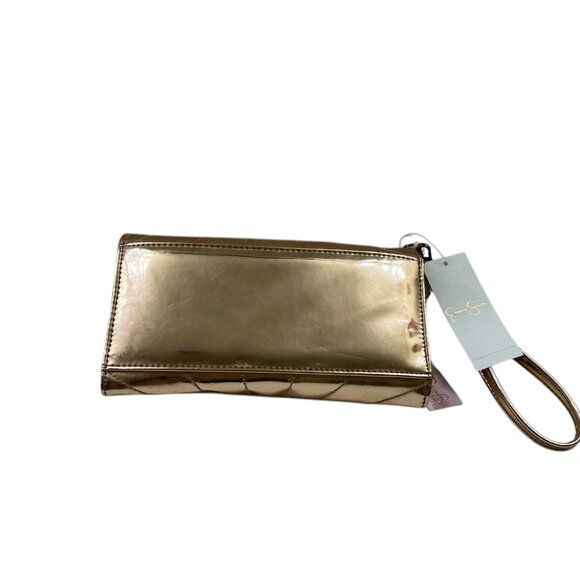 Jessica Simpson Zoe Wristlet / Clutch in Moscow Mule Gold - NWT - Picture 2 of 8